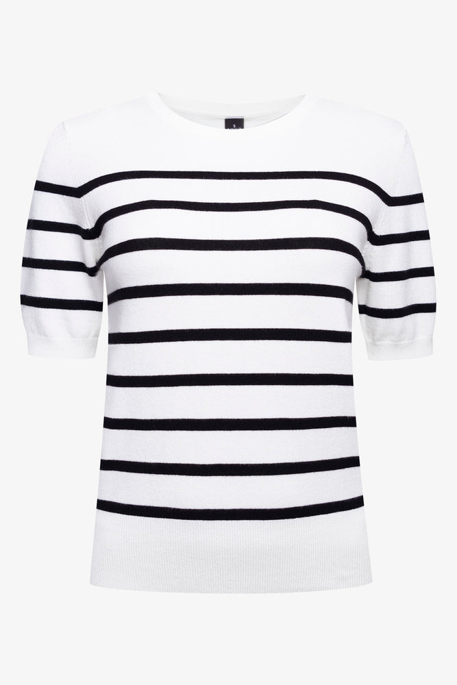 Stripe Crew Neck Jersey Black And Cream