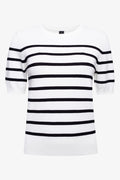 Stripe Crew Neck Jersey Black And Cream