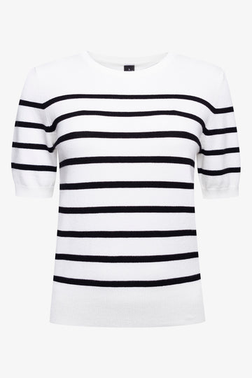 Stripe Crew Neck Jersey Black And Cream