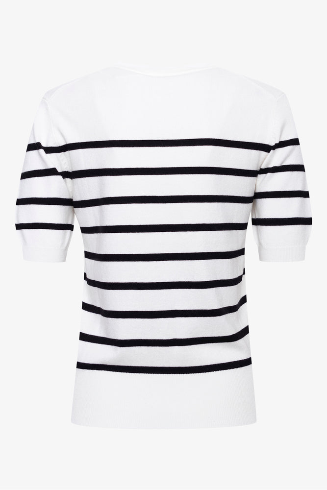 Stripe Crew Neck Jersey Black And Cream (1)