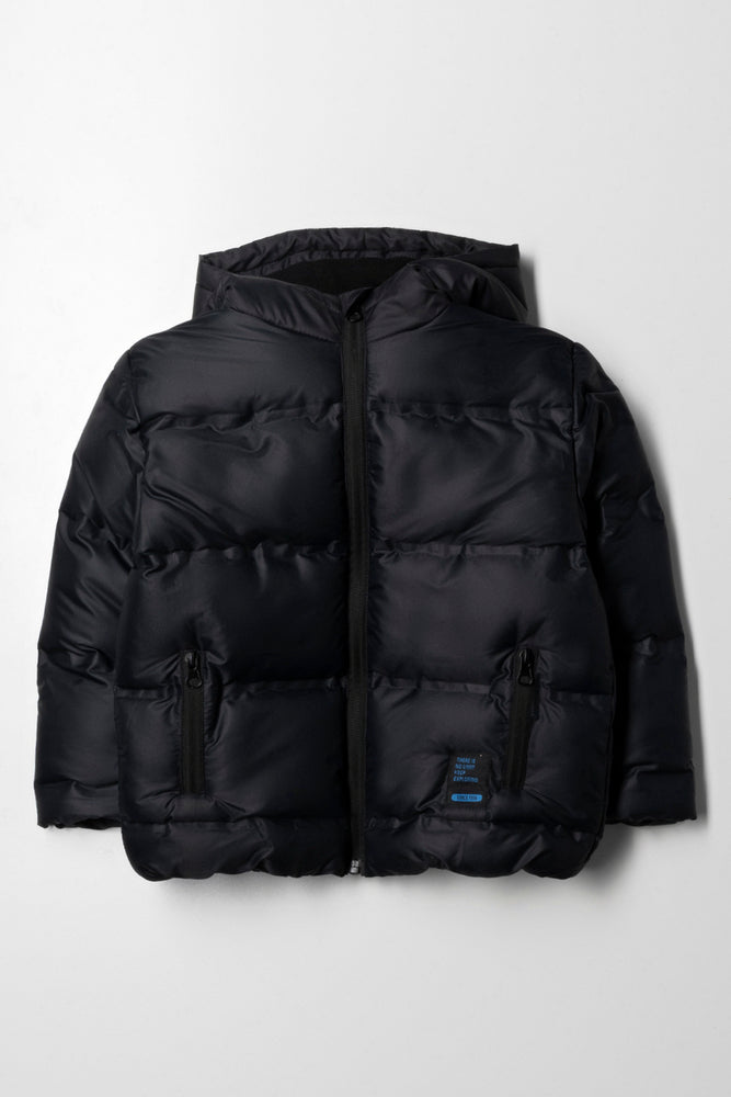 Hooded Puffer Jacket Black