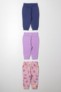 3 Pack Trackpants Navy, Purple & Pink