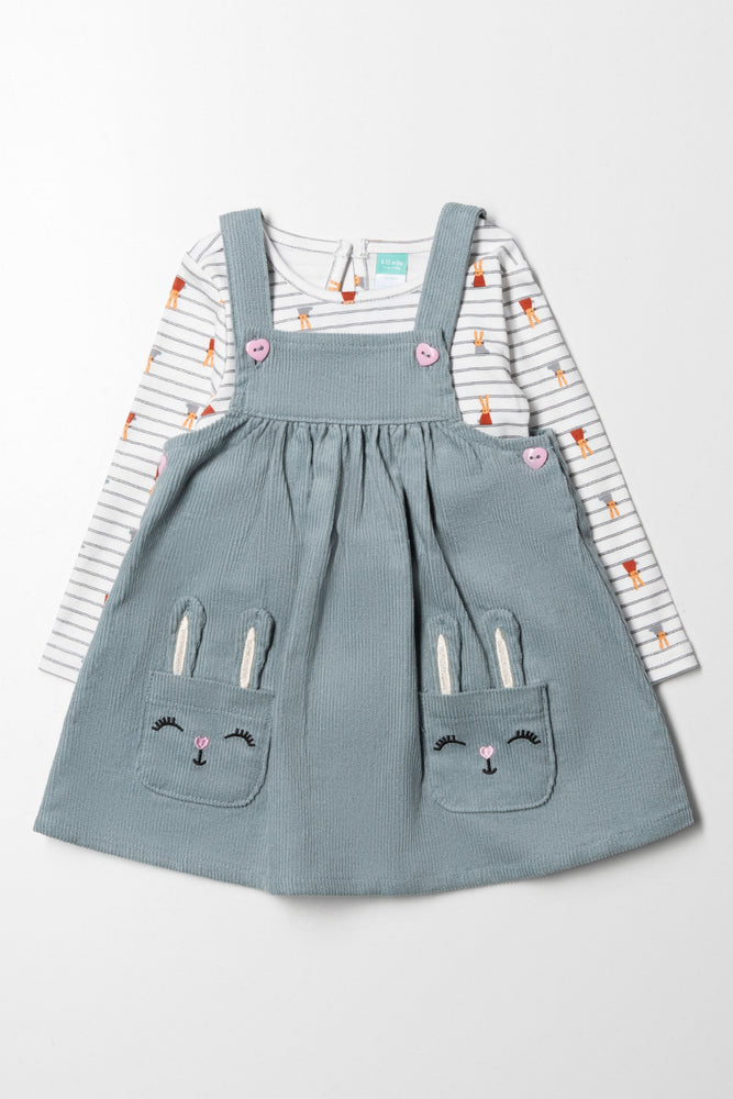Bunny Pinafore Set Green