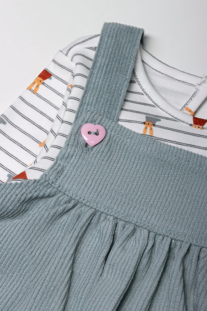 Bunny Pinafore Set Green