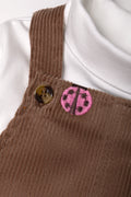 Corduroy Pinafore Set With Tights Brown (1)