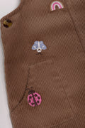 Corduroy Pinafore Set With Tights Brown (2)