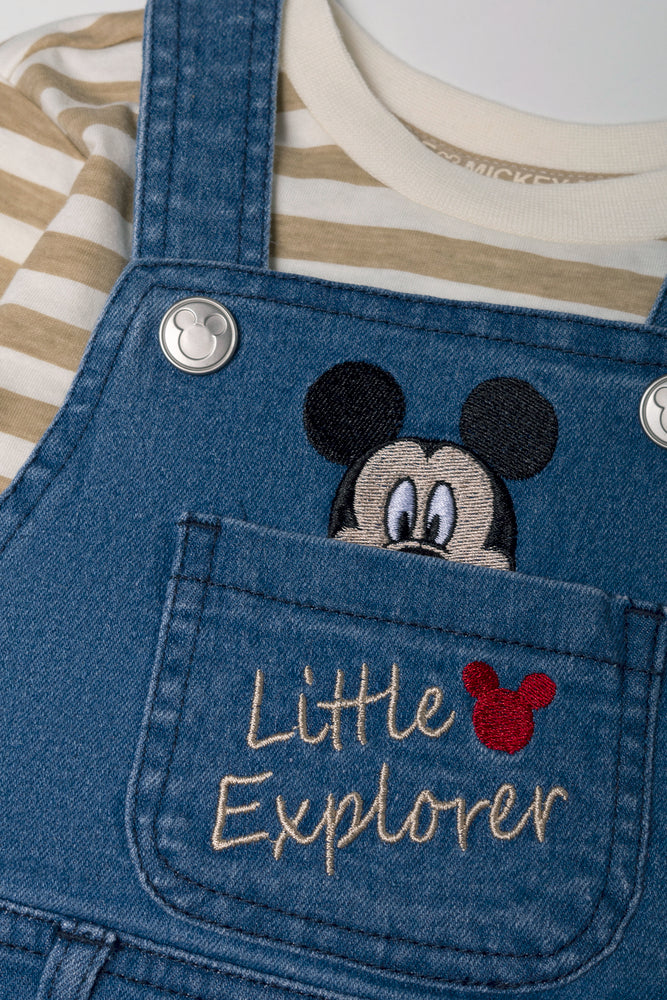 Mickey Mouse Denim Dungaree Set (1)