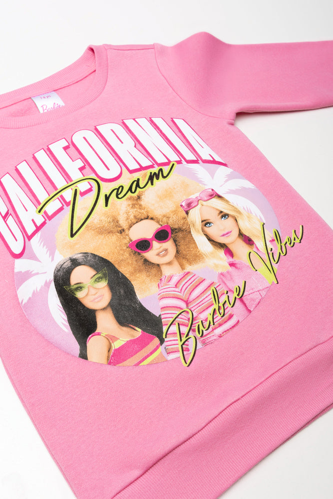 Barbie Crew Neck Track Top Pink