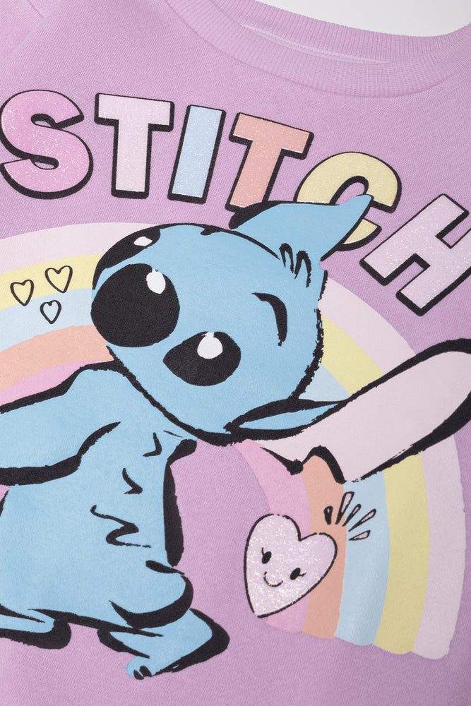 Lilo & Stitch Crew Neck Track Top Purple