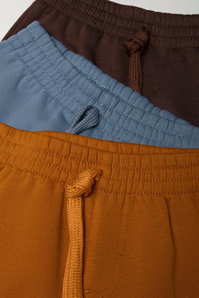 3 Pack Track Pants Blue, Brown And Burnt Orange (1)