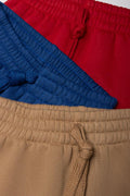 3 Pack Track Pants Red, Natural And Blue (1)