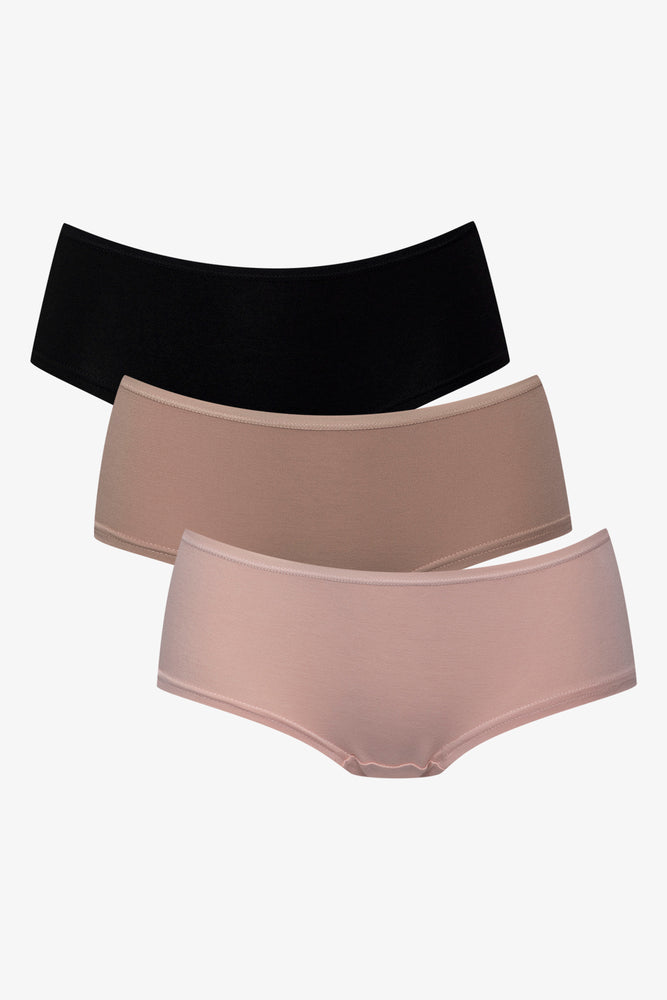 3 Pack Bamboo Cotton Boyleg Pink & Natural (1)