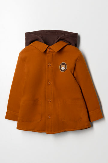 Hooded Shacket Brown