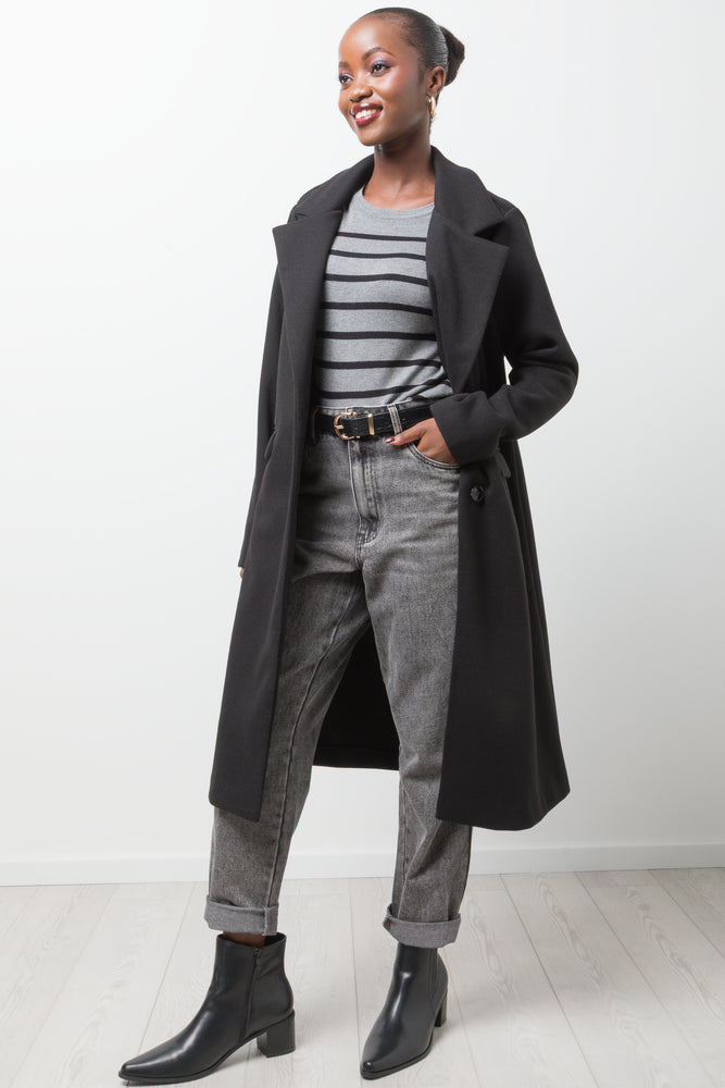 Longer Length Melton Coat Black (1)