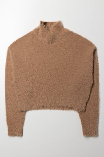 High Neck Fluffy Jersey Natural