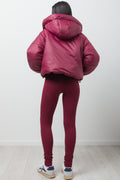 Hooded Puffer Jacket Burgundy (2)