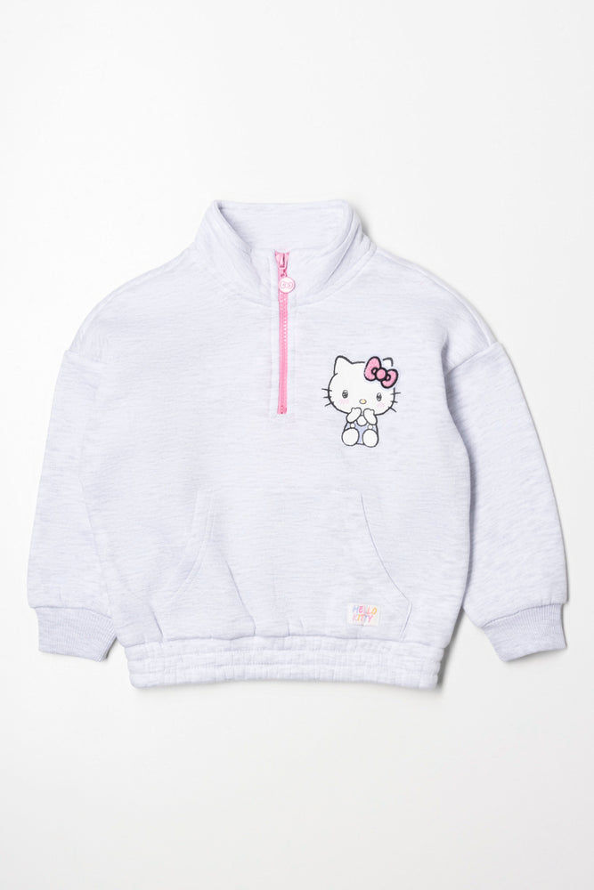Hello Kitty Quarter Zip Tracktop Grey