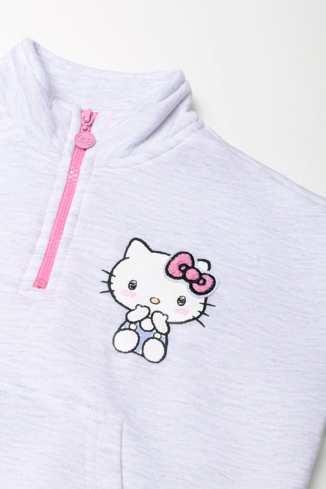 Hello Kitty Quarter Zip Tracktop Grey