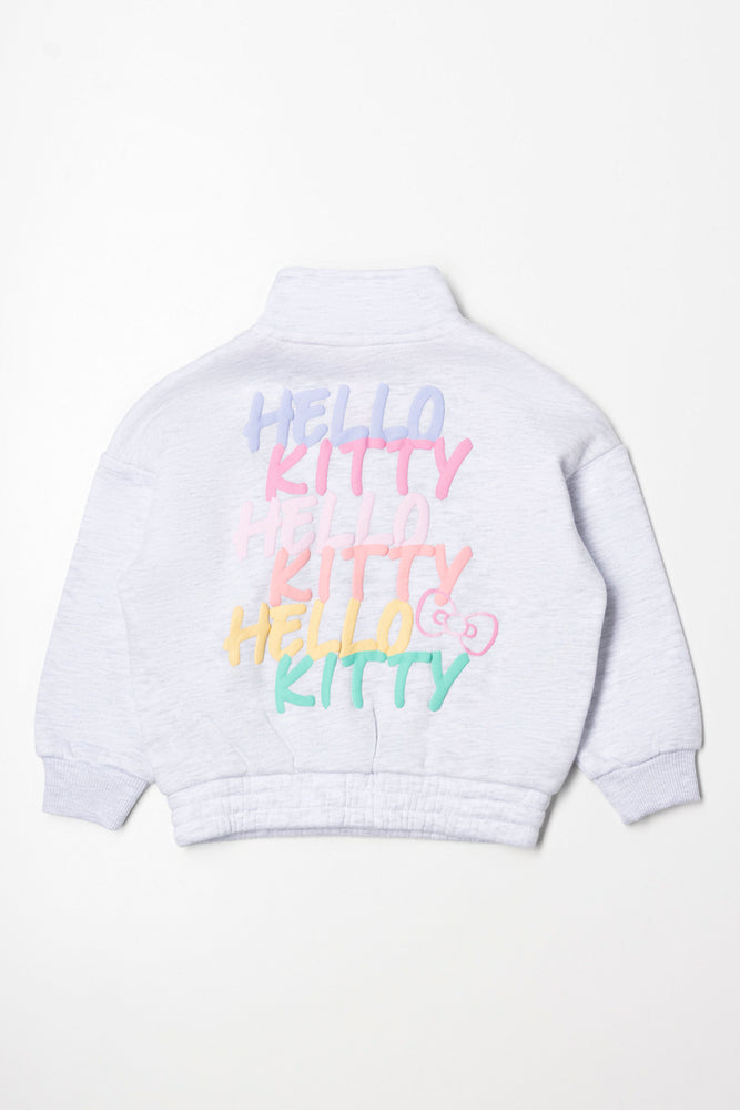 Hello Kitty Quarter Zip Tracktop Grey (2)