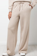 Wide Leg Fleece Pants Natural (1)