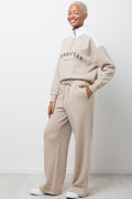 Wide Leg Fleece Pants Natural (2)