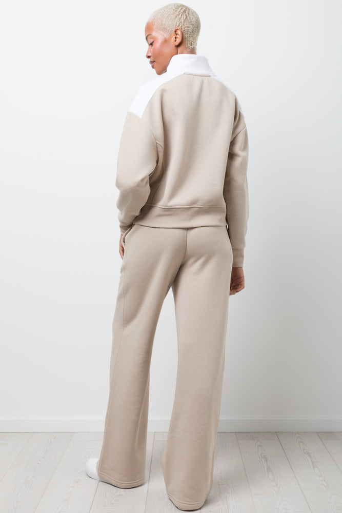 Wide Leg Fleece Pants Natural (3)