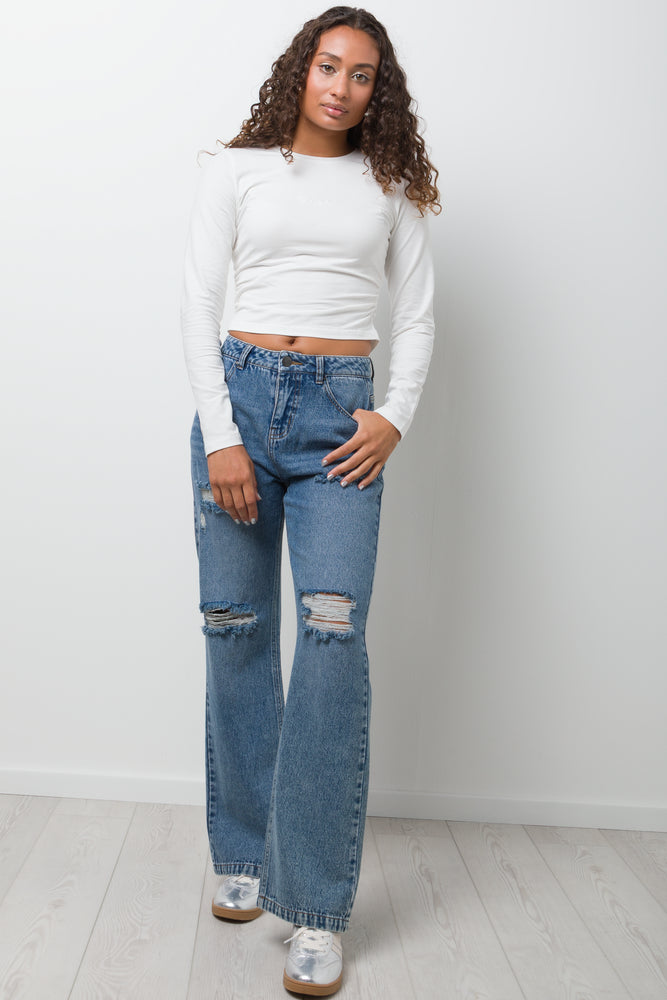 Rip And Repair Denim Jeans Light  Blue