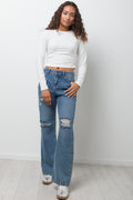 Rip And Repair Denim Jeans Light  Blue