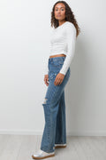 Rip And Repair Denim Jeans Light  Blue (2)