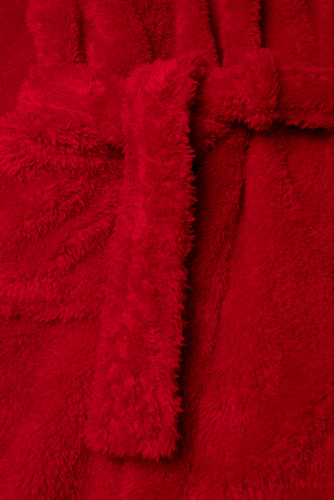 Shaggy Hooded Gown Red (1)
