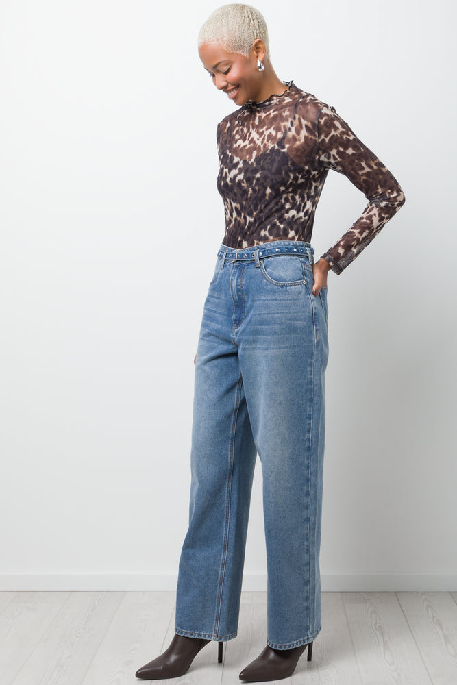 Long Sleeve Mesh Bodysuit  Multi