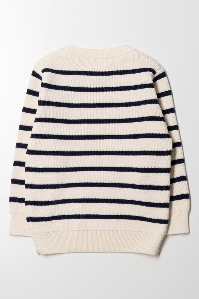 Pocket Stripe Jersey Cream And Navy (2)