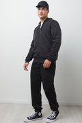 Sherpa Lined Zip Through Hooded Tracktop Black (1)