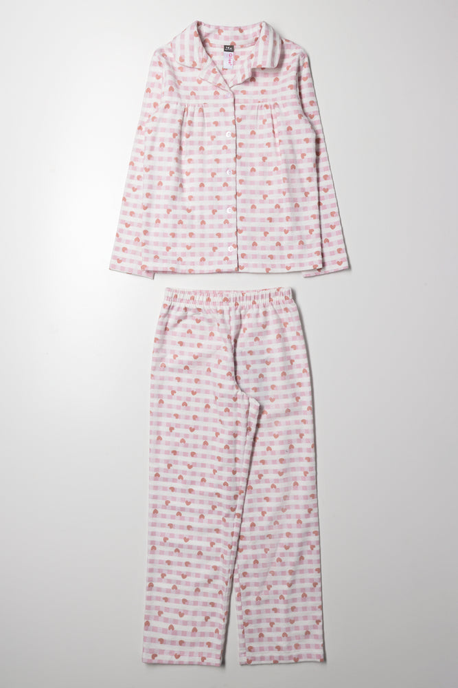 Check Flannel Pyjama Set Pink