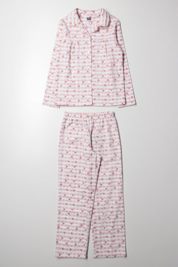 Check Flannel Pyjama Set Pink