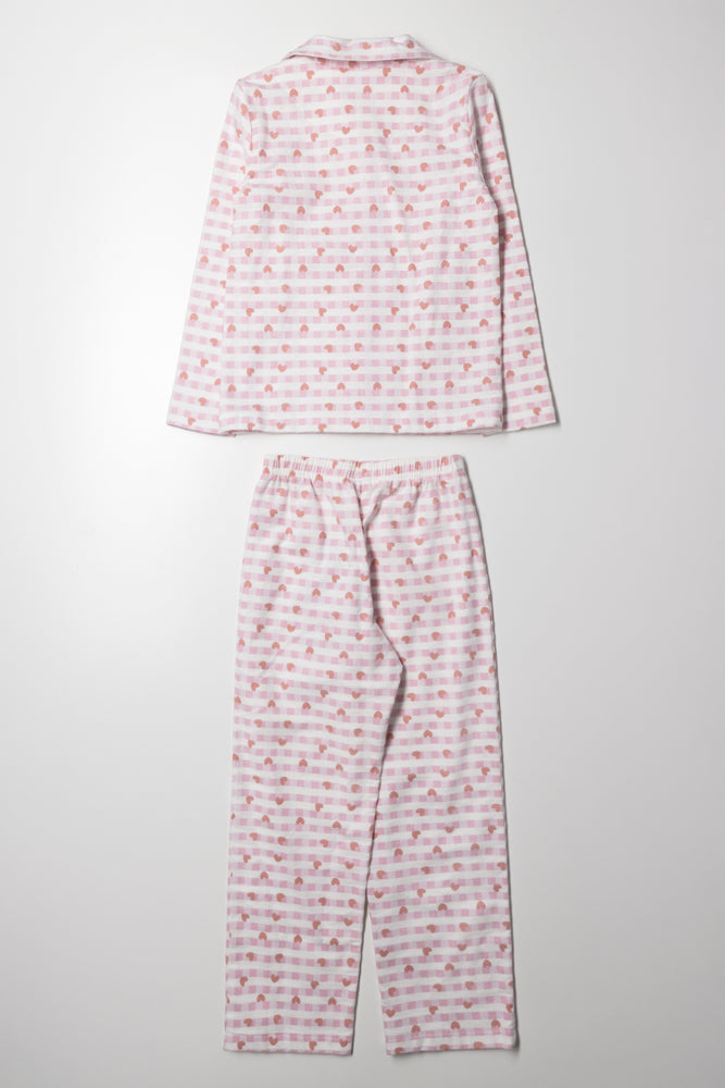 Check Flannel Pyjama Set Pink (3)