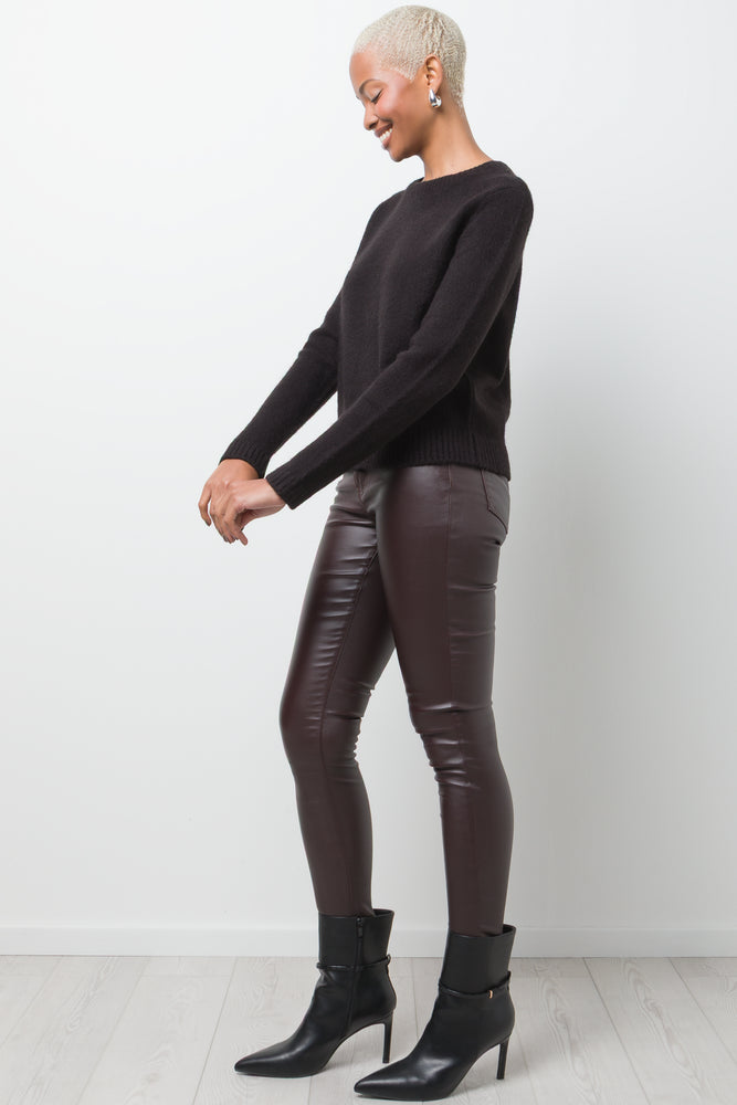 Rib Crew Neck Jersey Black