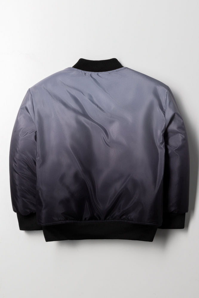 Ombre Bomber Jacket Black And Grey (2)