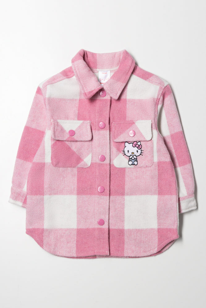 Hello Kitty Check Shacket Pink