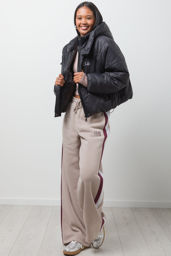 PUFFER JACKET WITH HOOD BLACK (1)