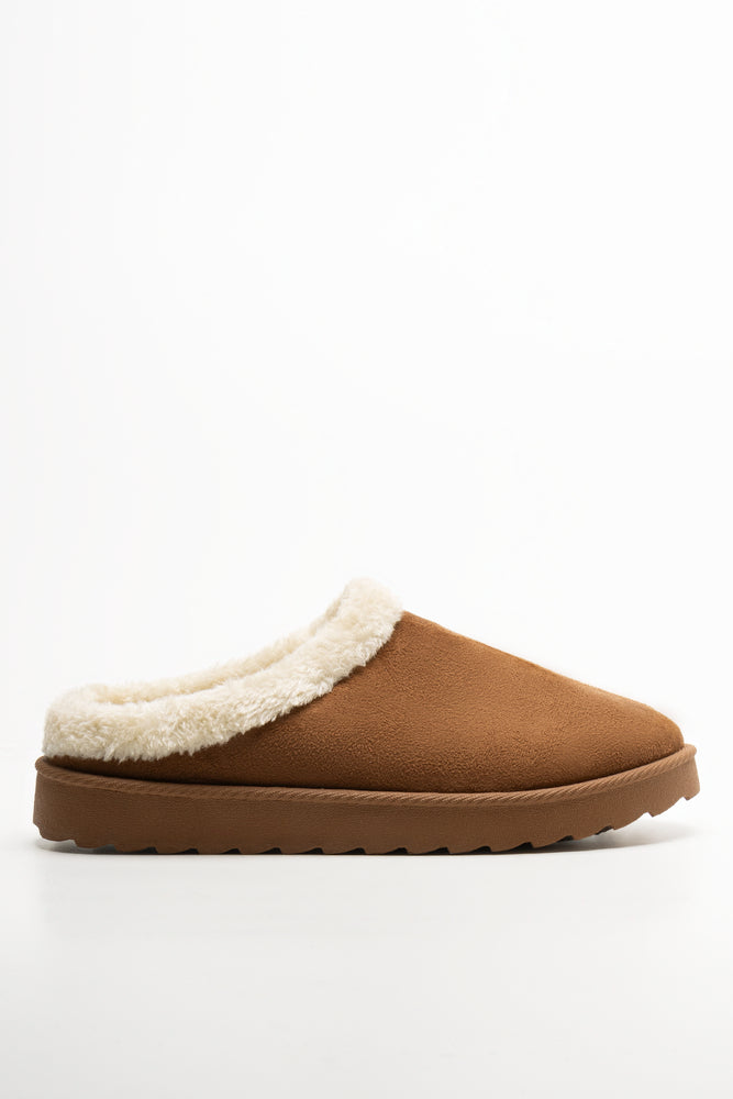 Fur Lined Slippers Natural