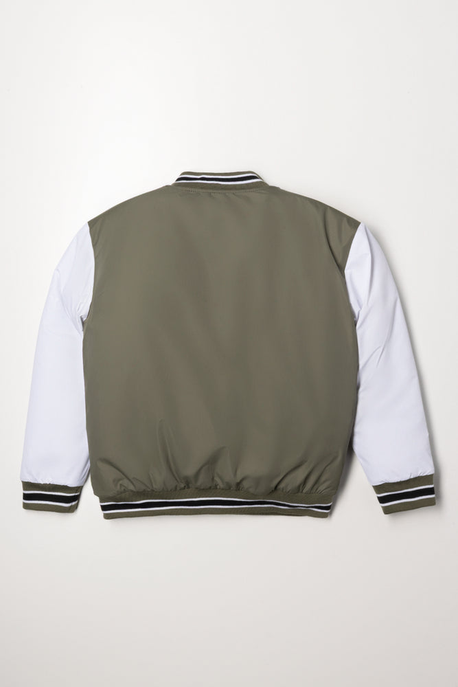 Baseball Jacket Green And White (2)