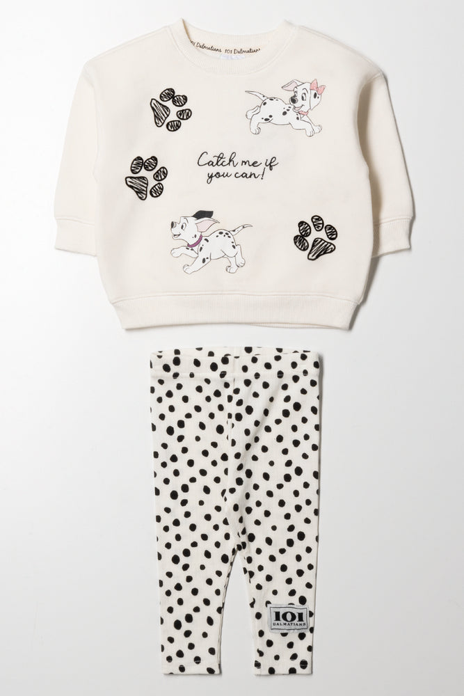 101 Dalmatians Crew Neck and Leggings Set Cream & Black