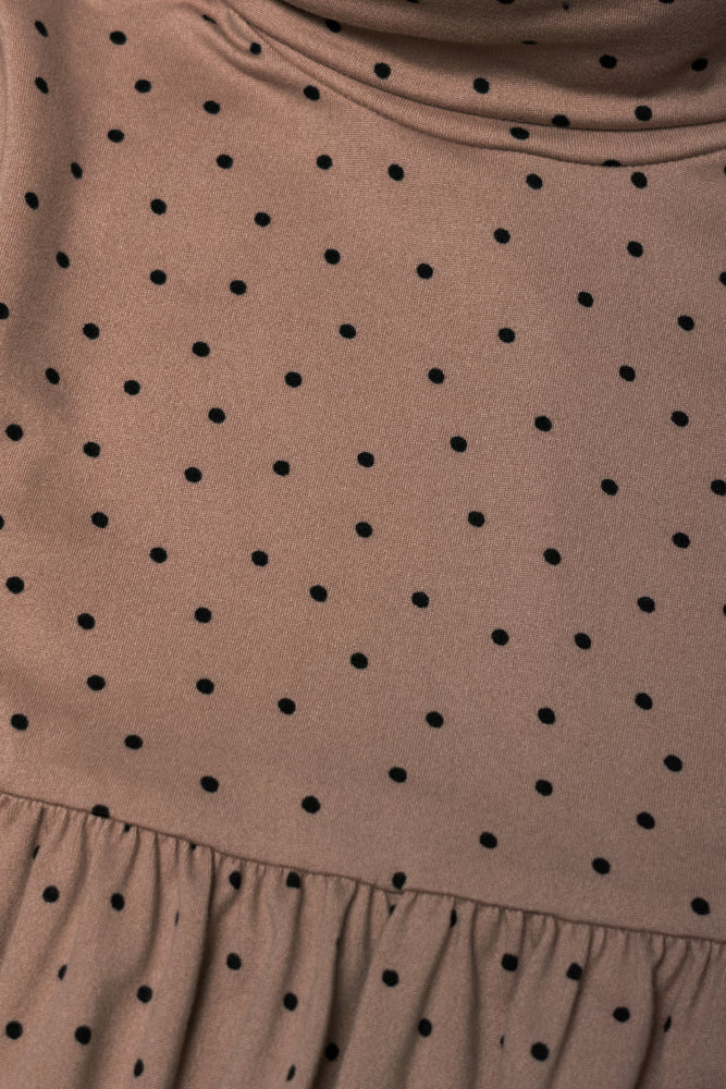 2 Pack Poloneck Dresses Pink And Brown (2)