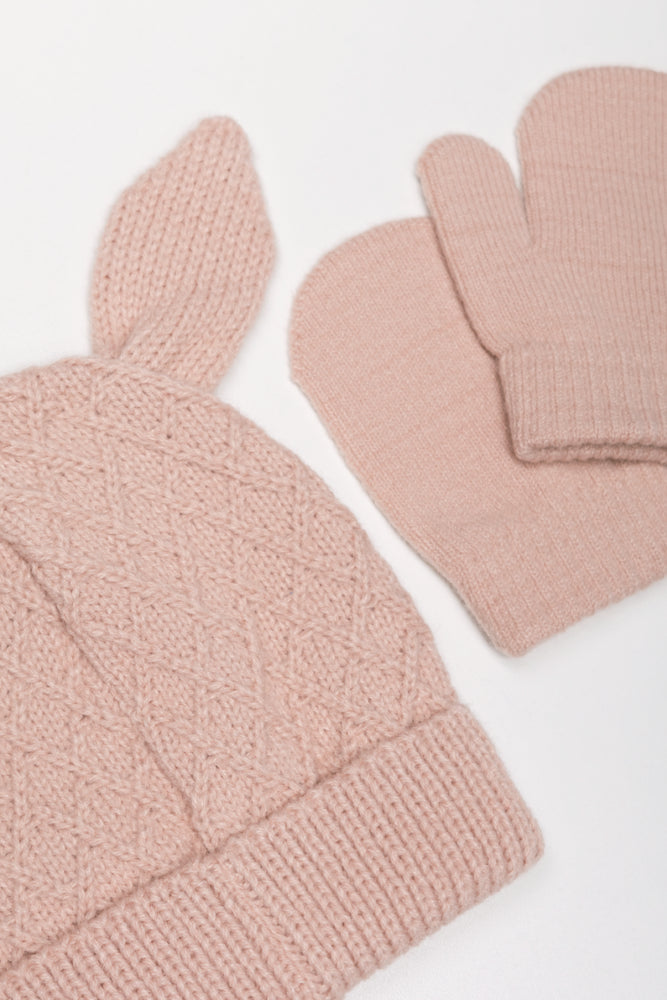 2 Piece Hat Set Pink