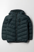 Basic Hooded Puffer Jacket Green