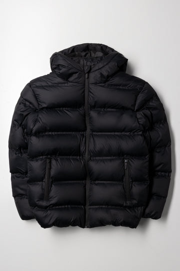 Hooded Puffer Jacket Black