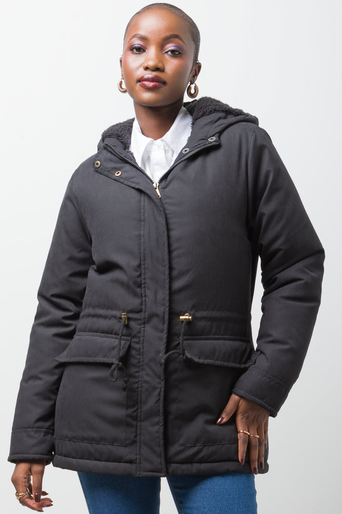 POLY PARKA JACKET BLACK