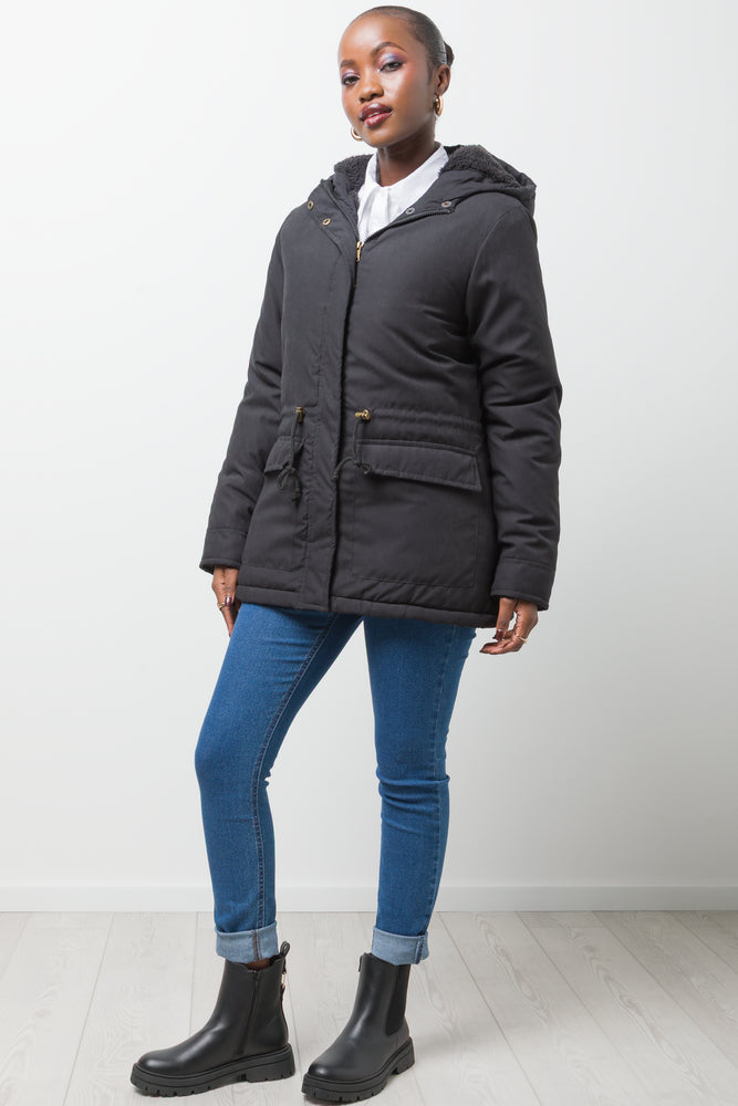 POLY PARKA JACKET BLACK