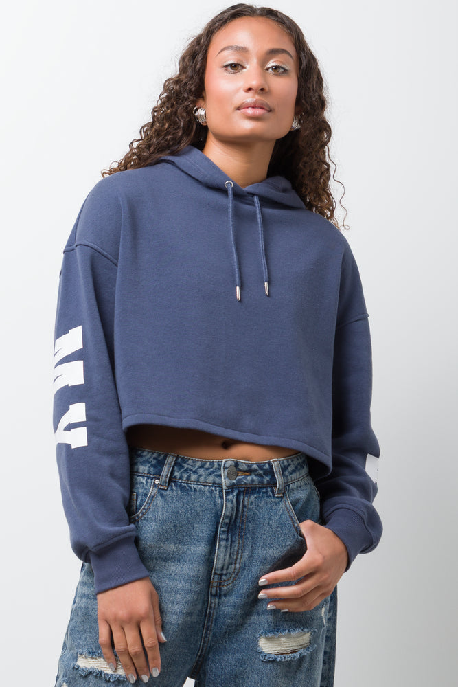 Cropped Hoodie Blue